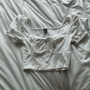 Shein white cropped top
